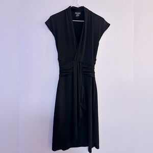 vintage y2k black bcbg plunge midi dress size xs